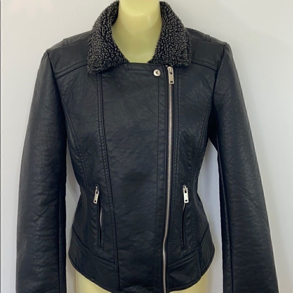 Maralyn & Me Jacket Vegan Leather Bomber Jacket NWT Sm